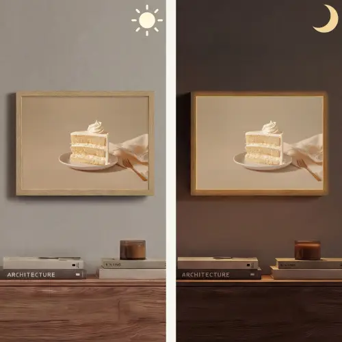Vanilletaart - Cake - Romig Light Box met batterij (Wandlamp) middel -sfeer3