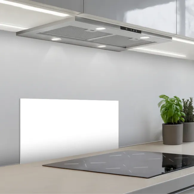 Zuivere Witheid keuken achterwand spatscherm klein -3d_schuin
