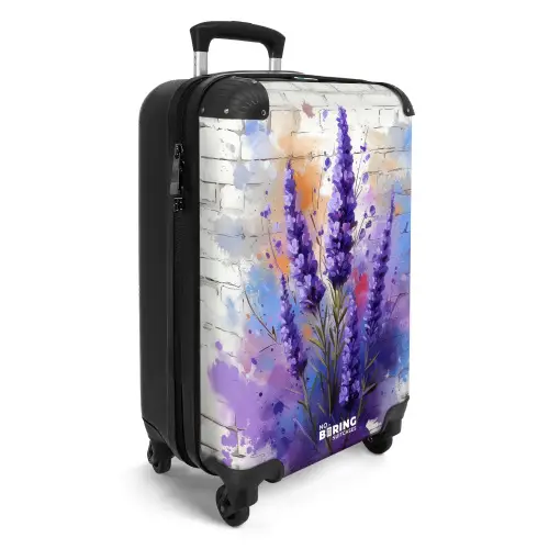 Paarse lavendel in graffiti stijl NBS - Handbagage koffer - Kinderen Unisex middel -productfoto_3d
