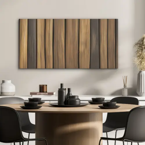 Hout - Planken - Natuurtinten PET vilt middel -sfeer1
