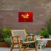 Bloem - Goud - Glazen Tuinposter op houten frame 2 cm dik klein -sfeer3