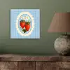 Aardbeien - Lijst - Rood - Geruit aluminium wit klein -sfeer2