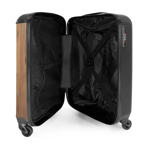 Vrolijke hond kijkt door kapot houten hek NBS - Handbagage koffer - Kinderen Unisex middel -binnenkant