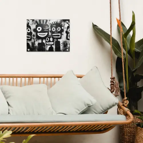 Schilderij - Figuren - Zwart - Abstract tuinposter los doek klein -sfeer7