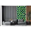 Panterprint - Blauw - Groen fotobehang vinyl groot 64 -bank