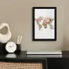 Wereldkaart - Bloemen - Subtiel fotolijst zwart zonder passe partout klein -sfeer1