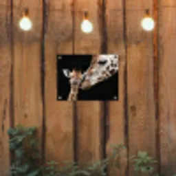 Moederlijke tederheid bij giraffen tuinposter los doek klein -sfeer1