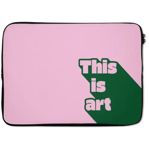 Groen - Teskt - This is art - Roze laptophoes neopreen klein -zkaufland3dotto