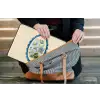 Lijst - Bloemen - Lichtblauw - Illustratie laptophoes neopreen klein -tas