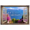Doorkijk - Berg - Landschap - Uitzicht - Meer poster papier klein -3d