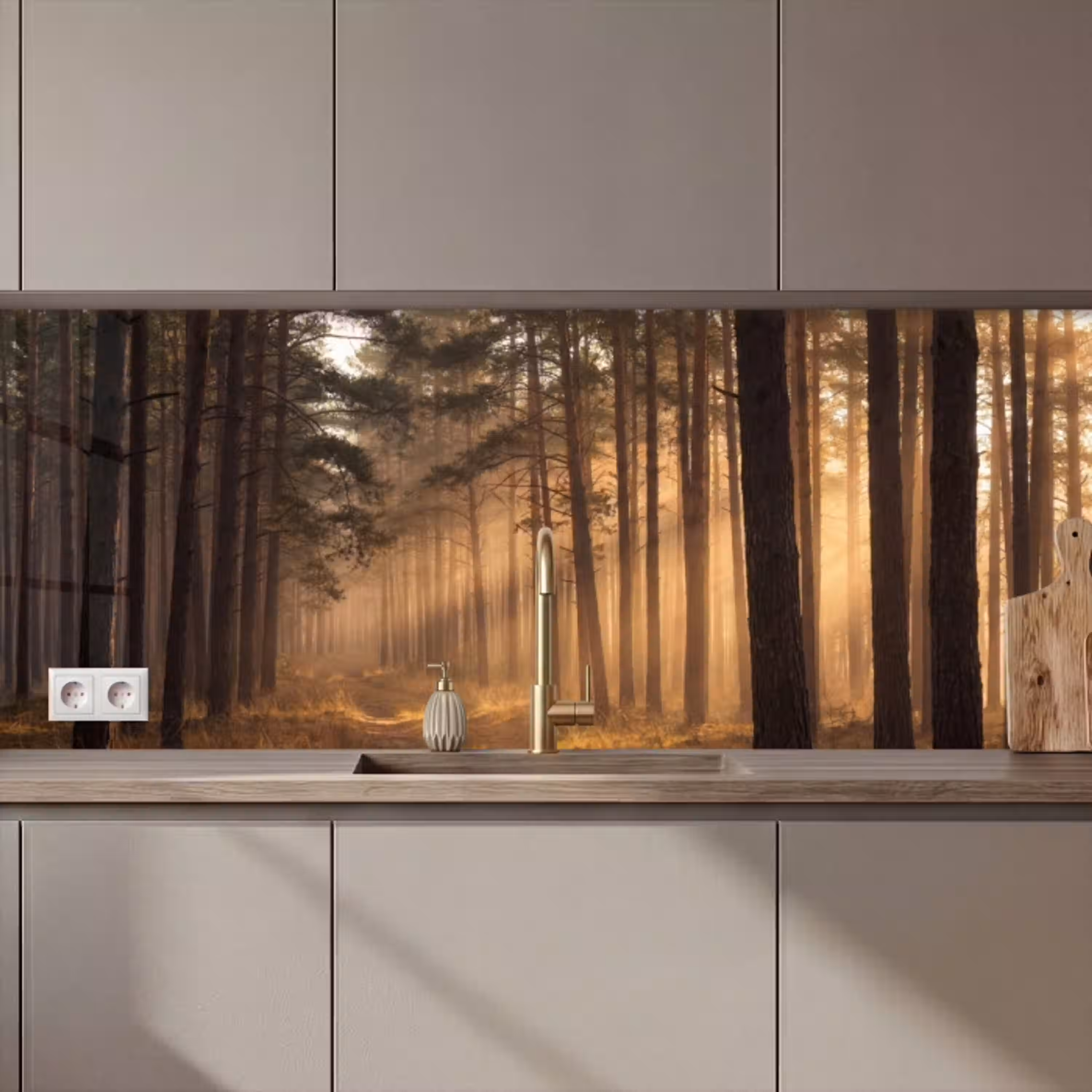 Bos - Mist - Zonlicht keuken achterwand 2 middel zz_3dshopping