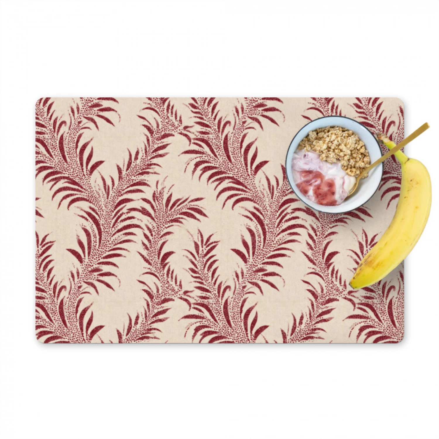 Bladeren - Linnen - Rood Placemat vinyl groot 368 -zzzproduct_Kitchenyeah-website