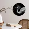 Kraanvogel - Zwart - Wit - Vogel - Dieren Wandcirkel kunststof plaat 5mm dik klein -sfeer4