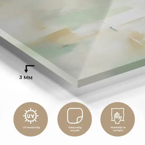 Abstract - Kunst - Wit - Groen - Modern plexiglas 5mm klein -sfeer2