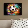 Voetbal - Verf - Kleuren - Zwart - Wit canvas 2cm klein -sfeer3