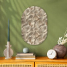Waaierstructuren - Beige - Vezeltextuur Wandcirkel Ovaal Forex klein 630 -sfeer2