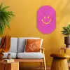 Smiley - Vrolijk - Roze Wandcirkel Ovaal Forex klein -sfeer4