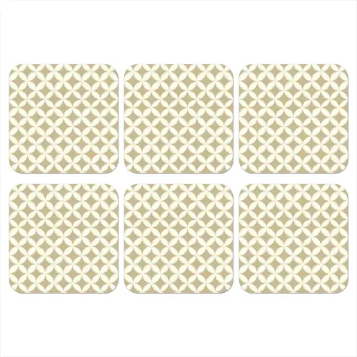 Symmetrisch - Motief - Beige onderzetter kurk middel 366 -3d