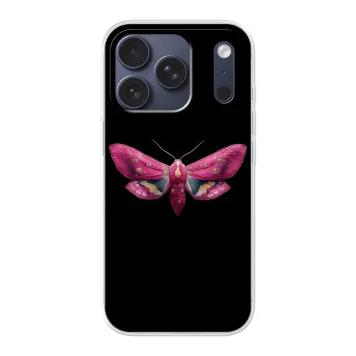Vlinder - Roze - Nachtvlinder Telefoonhoesje iPhone 17 Pro klein -3d