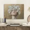 Gezicht - Bloemen - Goud - Abstract PET vilt klein -sfeer1