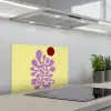 Koraal - Cirkel - Abstract - Geel keuken achterwand spatscherm klein -3d_schuin