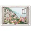 Uitzicht op Positano tuinposter los doek klein -3d