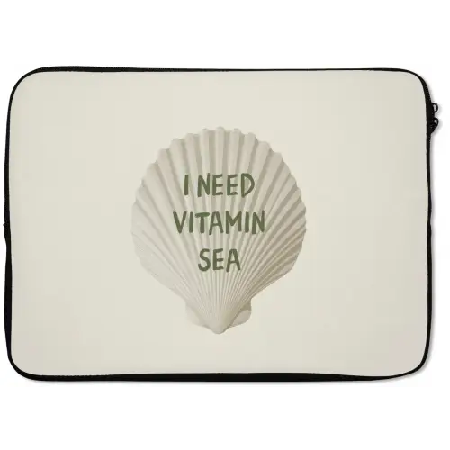 Schelp - Quote - Groen laptophoes neopreen klein -zkaufland3dotto