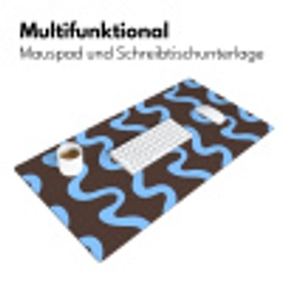 Kronkelende lijnen - Blauw - Bruin - Minimalistisch Muismat XXL klein 681 -ysfeer4_duits