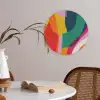 Vormen - Golvend - Abstract - Felroze Akoestische PET Vilt - Rond klein -sfeer3
