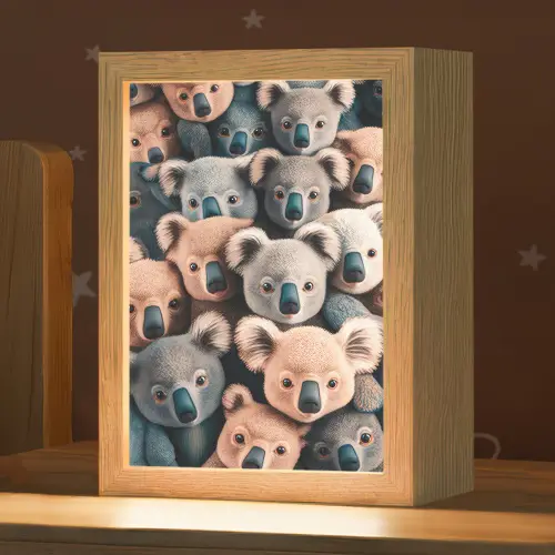 Koala - Dieren - Patronen - Grijs - Bruin - Kinderen Light Box met kabel klein -zzz_3d_website