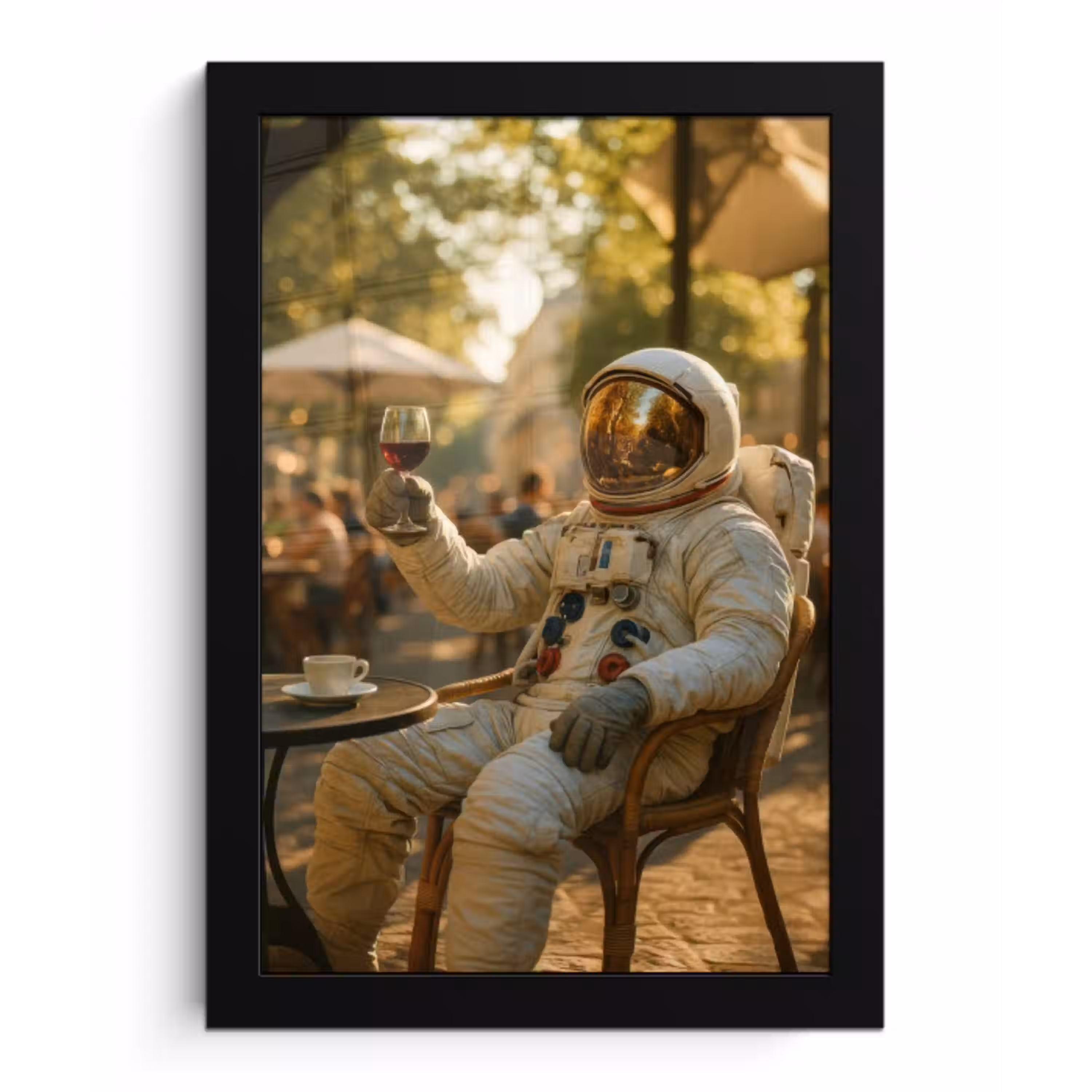Wijn - Rood - Terras - Koffie fotolijst zwart zonder passe partout klein -3d
