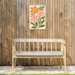 Minimalistisch - Bloemen - Bladeren - Roze Tuinposter op houten frame 2 cm dik klein -sfeer4