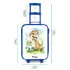 Dino met voetbal in kleurrijk veld Kinderkoffer - Blauw klein -productfoto_formaten