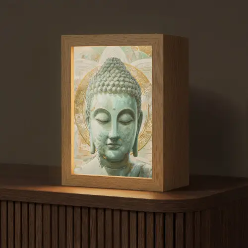 Buddha - Mandala - Modern - Spiritualiteit Light Box met kabel (Tafellamp) klein -z3d_website