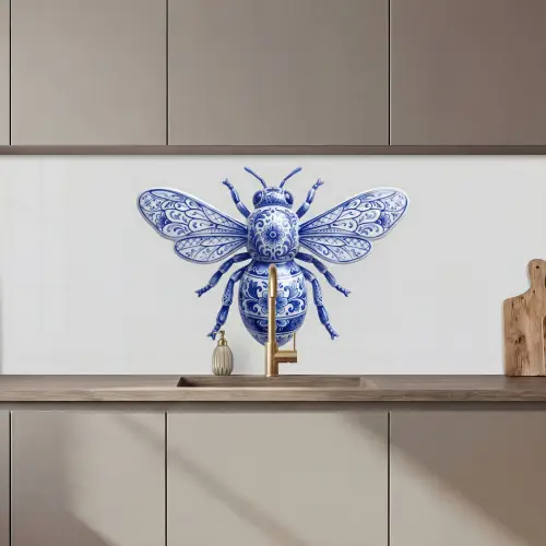Bij - Modern - Delfts - Blauw keuken achterwand 2 middel zz_3dshopping