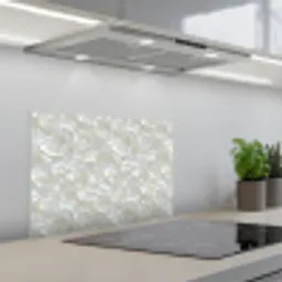 Parelmoerglans - Wit - Schelp keuken achterwand spatscherm klein 900 -3d_schuin