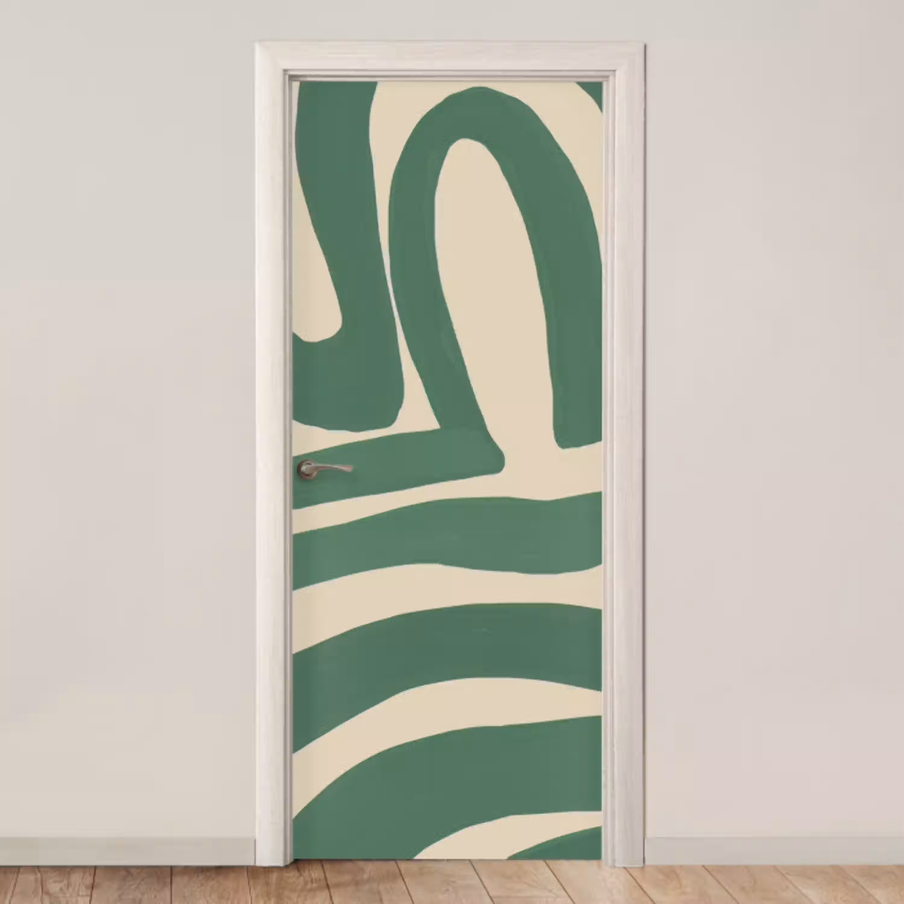 Groen - Kunst - Abstract deurposter klein -3d_beige