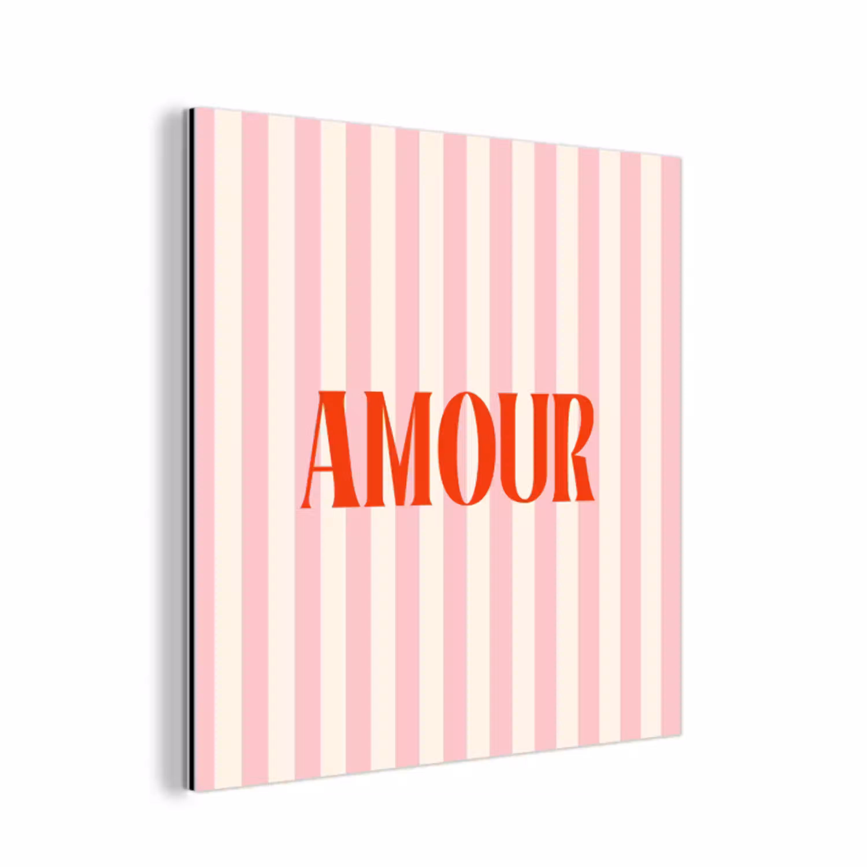 Zachtroze - Rood - Strepen - Amour aluminium wit klein -3d