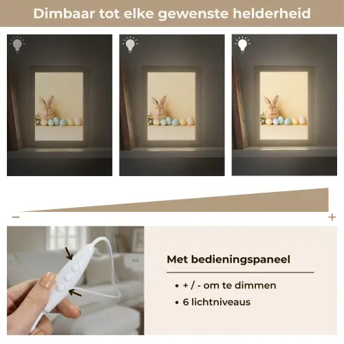 Eieren -  Konijn - Pasteltinten Light Box met kabel (Tafellamp) klein -USP_dimbaarNL