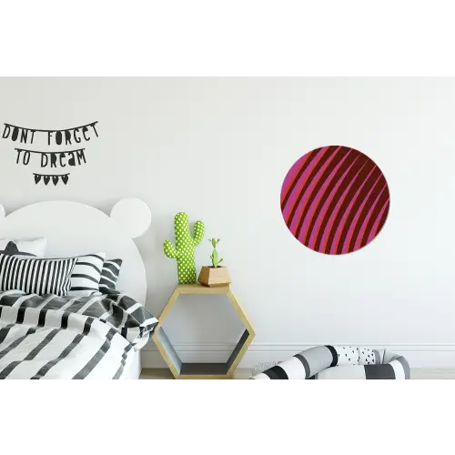 Lijnen - Rood - Beweging Wandcirkel aluminium klein -kinderkamer