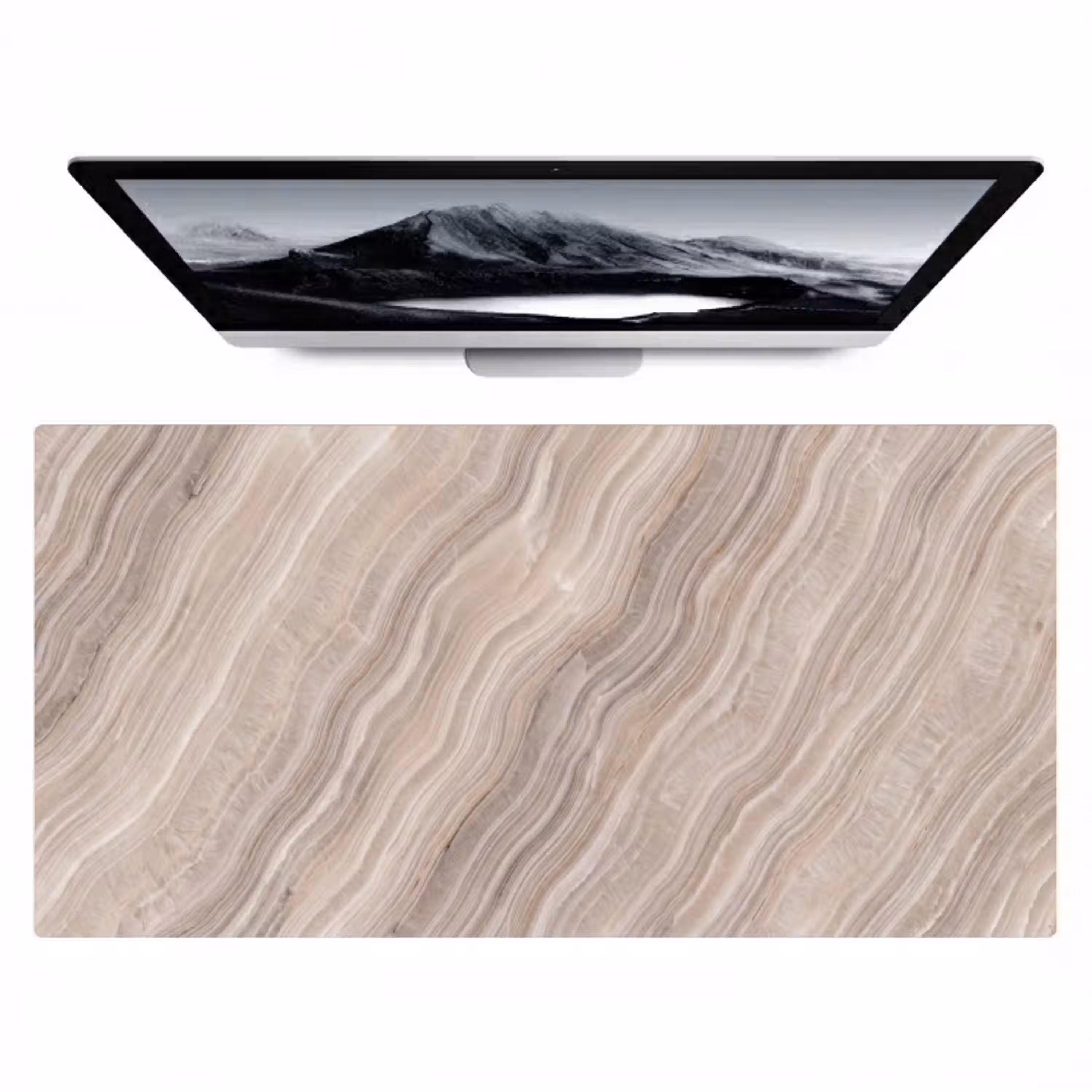 Textuur - Golvend - Abstract - Modern - Beige Muismat XXL klein -zzz3d