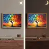 Boom - Kunst - Natuur - Zonsondergang Light Box met batterij (Wandlamp) middel -sfeer3