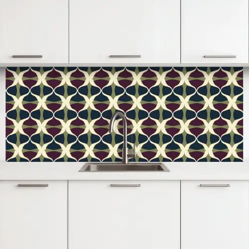 Abstract - Retro - Kleurrijk keuken achterwand 2 middel 871 -3d
