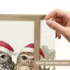 Uilen - Tak - Hulstblaadjes - Kerstmuts Light Box met batterij (Wandlamp) middel -USP_websiteprintNL