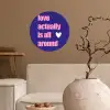 Tekst - Valentijn - Love - Blauw Wandcirkel behangsticker klein -sfeer1