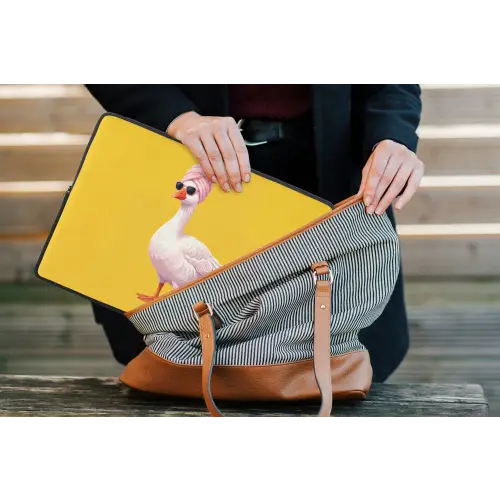 Eend - Zonnebril - Geel laptophoes neopreen klein -tas