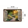 Doorkijk - Bloemen - Natuur - Zon - Pad Placemat vinyl groot -specs