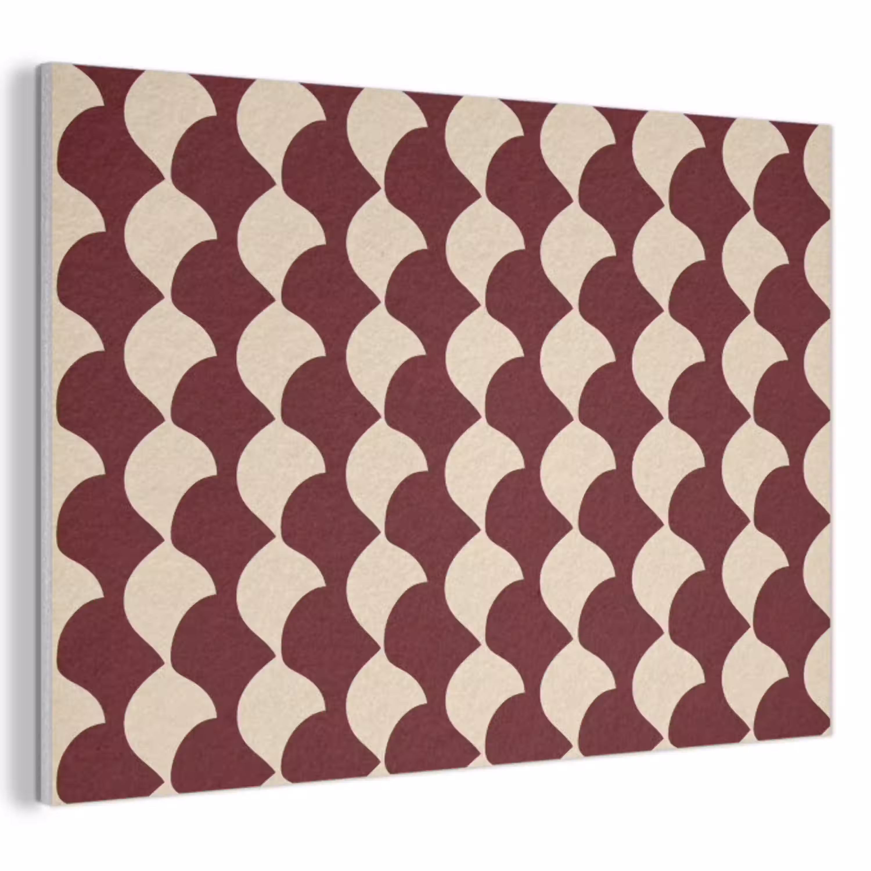 Rood - Tegelpatroon - Crème PET vilt klein 837 -3d