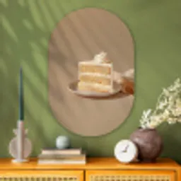 Vanilletaart - Cake - Romig Wandcirkel Ovaal Glas middel -sfeer2