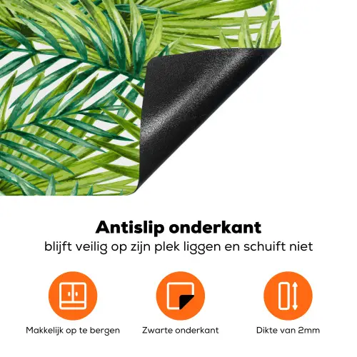 Mosgroen - Bladeren - Overlapping Inductie beschermer vinyl 3mm klein 276 -zzzzzzz-td-onderkant